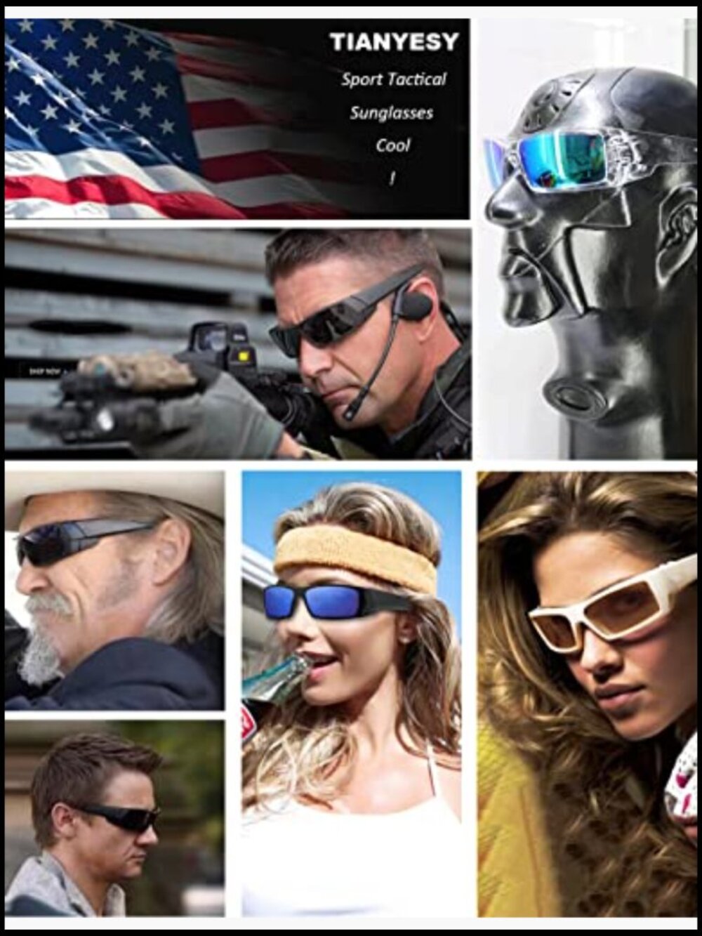 Polarized Wrap Around Sunglasses for Sports Driving Fishing - Picture 3 of 7